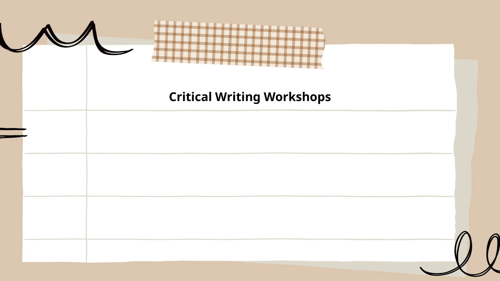 Critical Writing Workshops