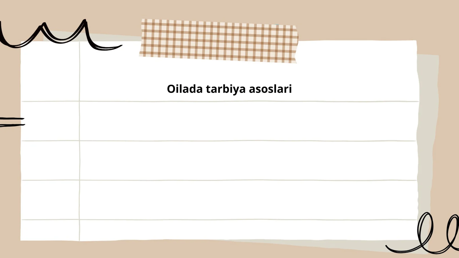 Oilada tarbiya asoslari